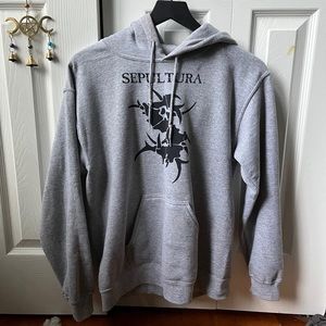 Sepultura metal band grey and black hoodie size small